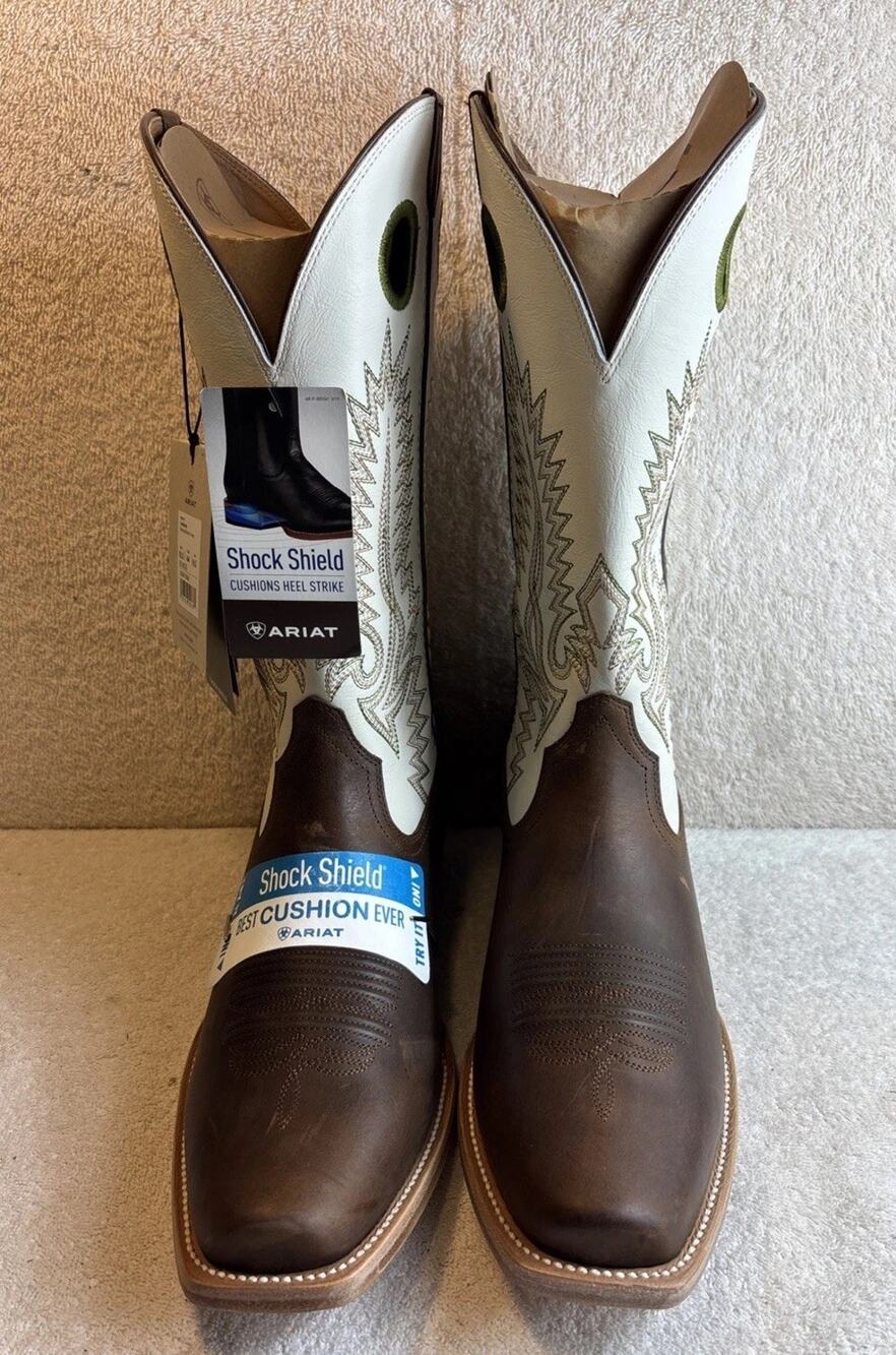 Mens Ariat Southland Western Boots Brown Cowboy Ranch 10.5 EE